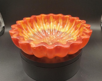 Plato decorativo de resina color naranja intenso inspirado en Jafar