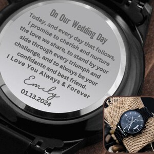 Gift For Groom On Wedding Day, From Bride,  Wedding Day Gift, Engraved Watch Gift On Wedding Day. Sentimental Gift, Personalized Gift Ideas*