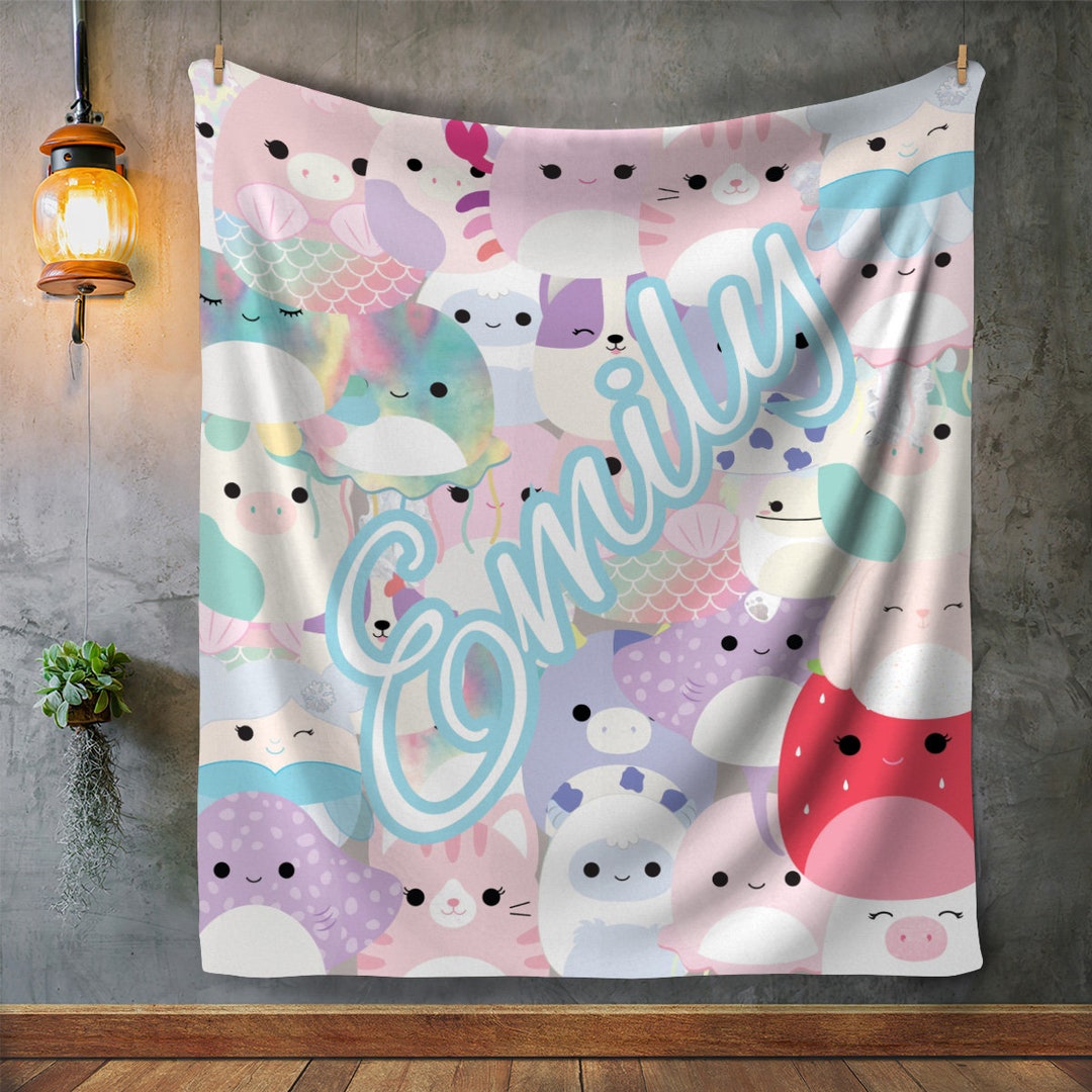 Personalized Squishmallow Blanket, Christmas Gift, Granddaughter Gift ...
