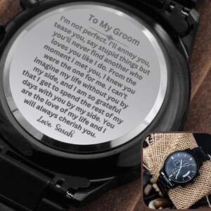 Gift For Groom On Wedding Day, From Bride,  Wedding Day Gift, Engraved Watch Gift On Wedding Day. Sentimental Gift, Personalized Gift Ideas*