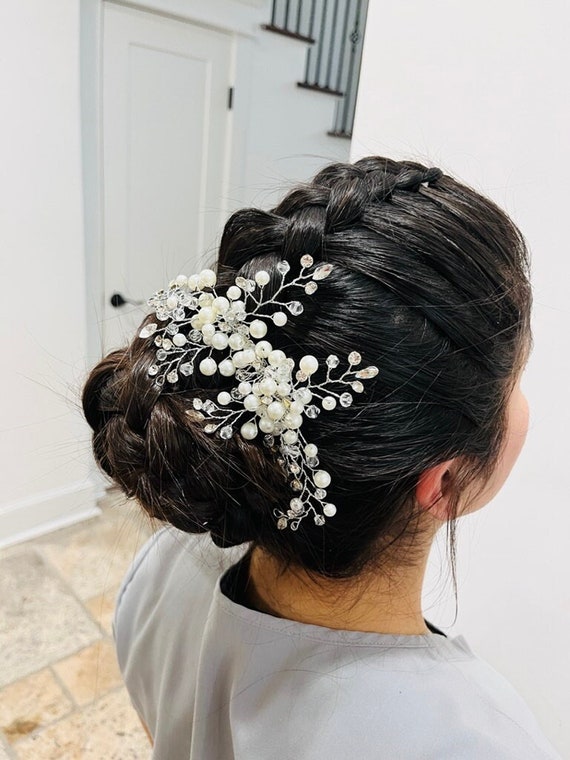 Fascia Per Capelli Da Ragazza Di Fiori Vite Dei Capelli Di Comunione Della Corona Di Nozze Fascia Per Battesimo Con Nastro Per Le Donne Della Sposa E Della Damigella D'onore Natale - 3