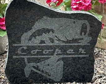 Custom Name Stone-Engraved Garden Rock-Yard Décor-House Number Stone-Garden Decor-15"x15"