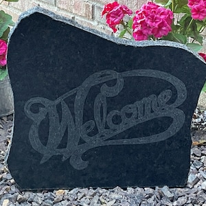 Custom Garden Stone-Engraved Rock-Custom Stone-House Entry Number-Yard Décor-Address Sign-15&quot;x15&quot;