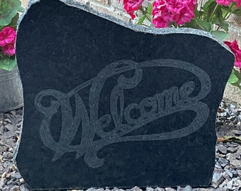 Custom Garden Stone-Engraved Rock-Custom Stone-House Entry Number-Yard Décor-Address Sign-15"x15"