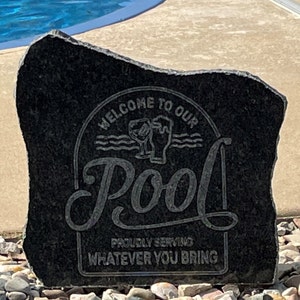 Custom Engraved Address Sign, Personalized Welcome Natural Granite sign made from 3rd Generation Stone For Garden, Custom Garden Décor