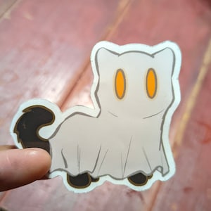 Ghost Cat Vinyl Sticker | Bumper Sticker | Outdoor Sticker