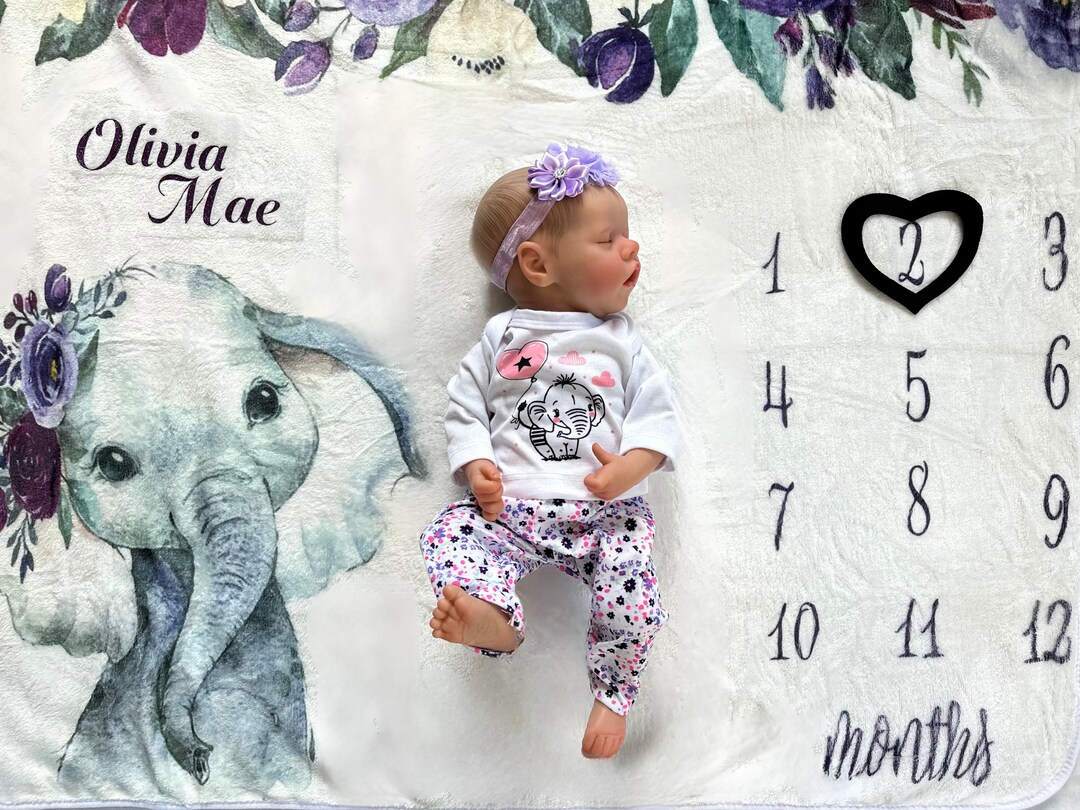 Personalized Baby Girl Milestone Photo Blanket Etsy