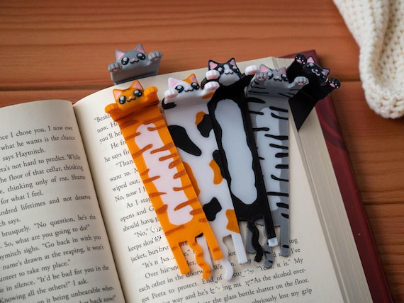 Hanging Cat Bookmark - Cute Bookish Gifts - Book Lovers Present - Valentines Day - Mothers Day Gift - Book Club Gift - Gifts for Her