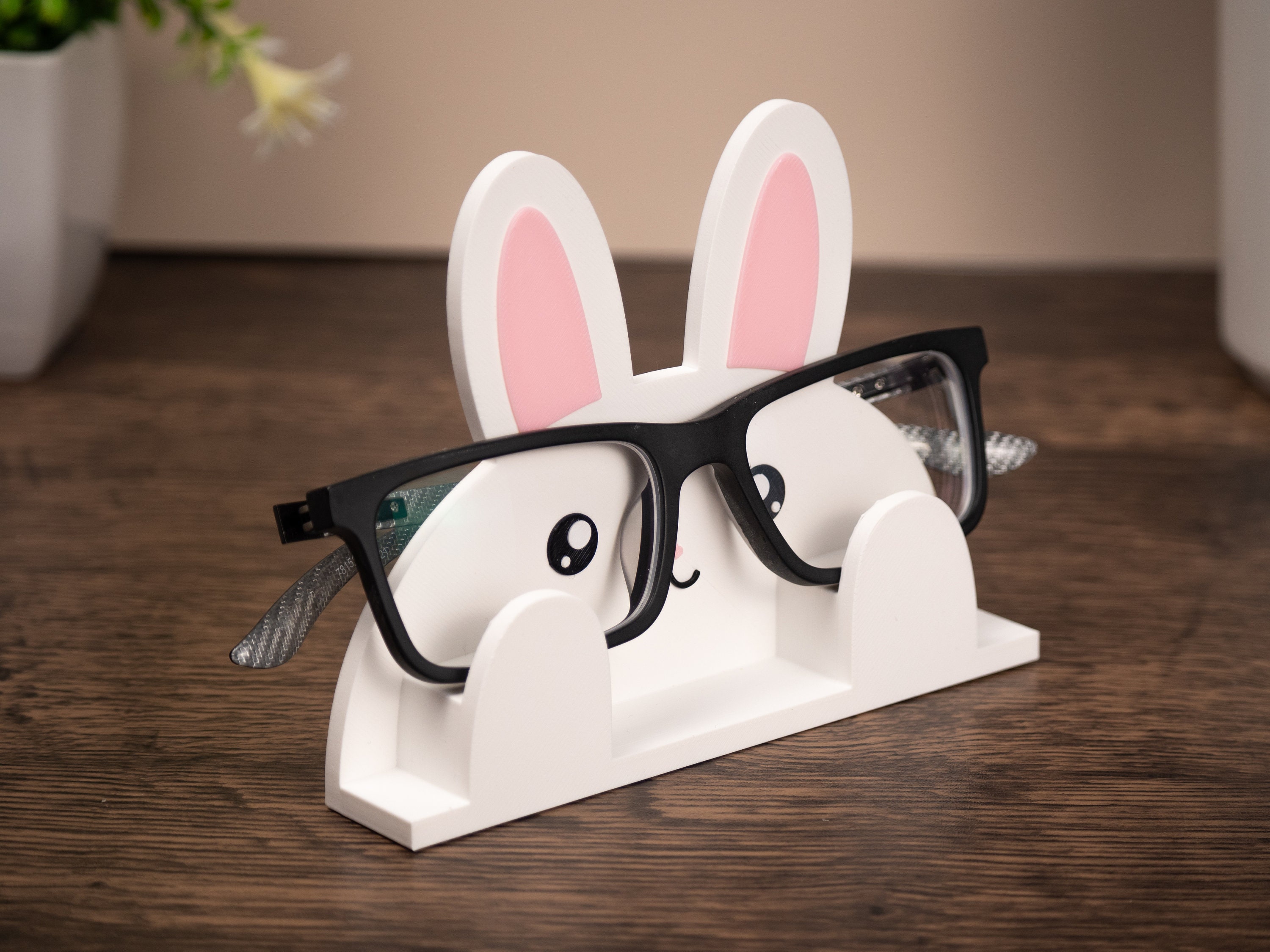 Porte-Lunettes En Tissu Peluche - Noir - 12,5x11,7x8cm - Pour Bureau/Table De Nuit - Anti-Rayures