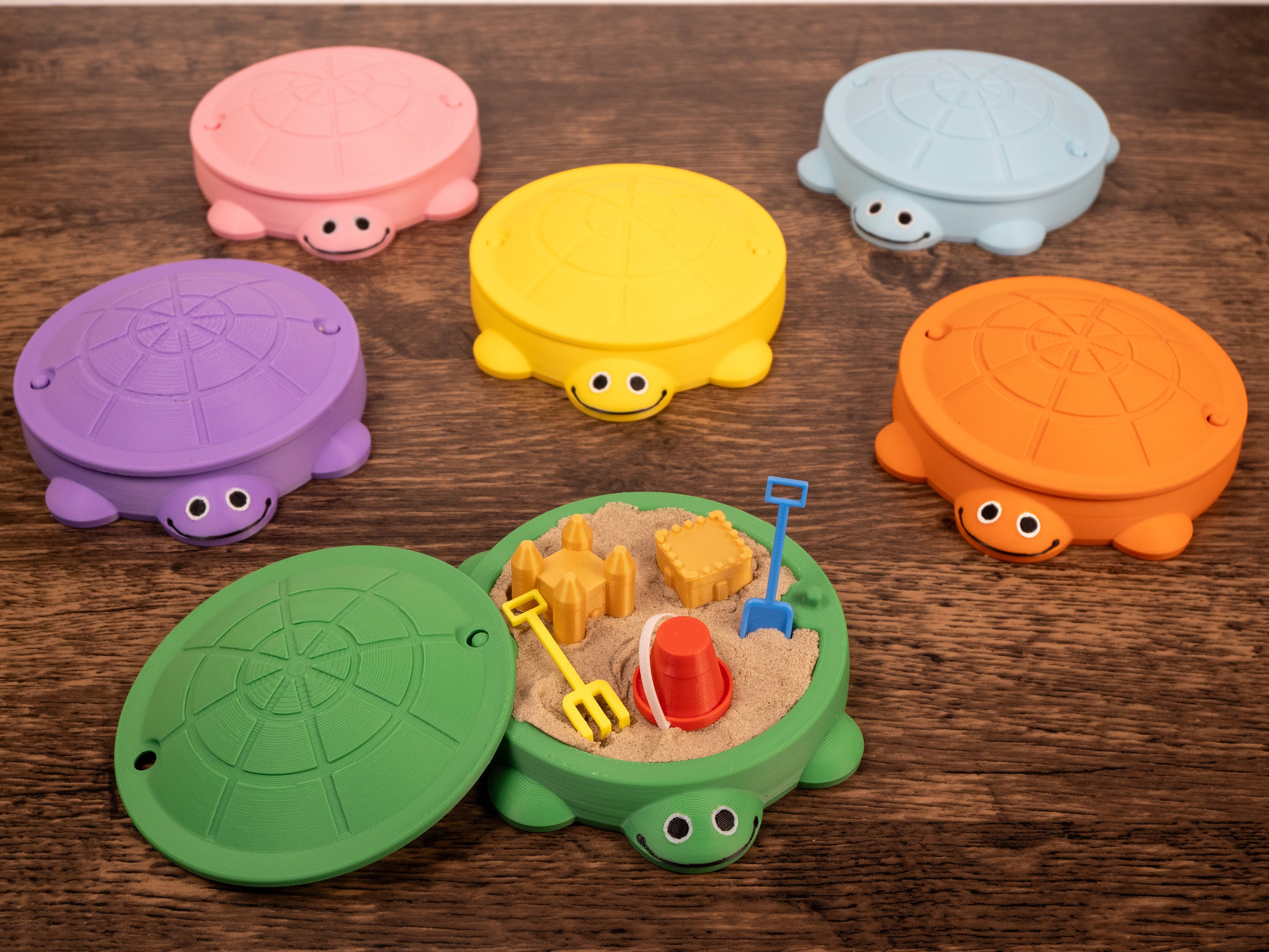 Personalized Name Mini Turtle Sandbox, Custom Turtle Storage Container, Kids Room Decor, Sensory Desk Toy, Nostalgia Gift
