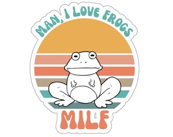 Frog Stickers, Frog Gifts, Cottagecore Stickers, Water Bottle Sticker, Laptop Sticker, Funny Animal Stickers, Frog Lover Gifts, Frog Sticker