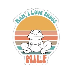 Frog Stickers, Frog Gifts, Cottagecore Stickers, Water Bottle Sticker, Laptop Sticker, Funny Animal Stickers, Frog Lover Gifts, Frog Sticker