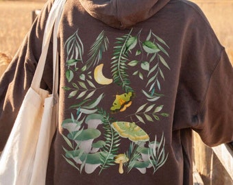 Moth Hoodie, Luna Moth, Moth Wings, Butterfly Shirt, Cottagecore Sweater, Goblincore, Cottagecore Clothing, Lunar Moth, Moth Shirt