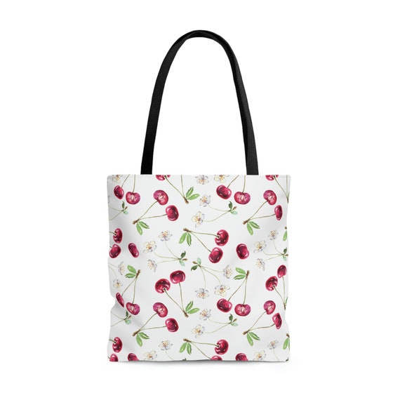 Coquette Tote Bag, Coquette Room Decor, Coquette Bag, Cherry, Floral Tote  Bag, Shoulder Bags, Garden Bag,reusable Bag,gift for Her,girls Bag 