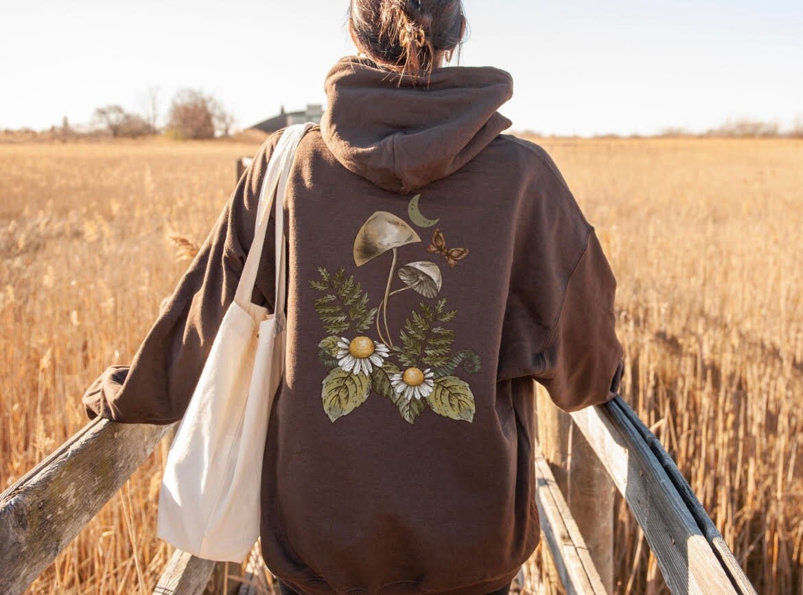 Mushroom Hoodie Cottage Core Clothing Cottagecorealt - Etsy