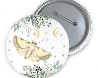Luna Moth Pin, Lunar Moth Pin, Moth Pin, Luna Moth, Mushroom Pin, Butterfly Pin, Spirit Animal, Gift For Her, Witch Gift,Witchy Woman,Button