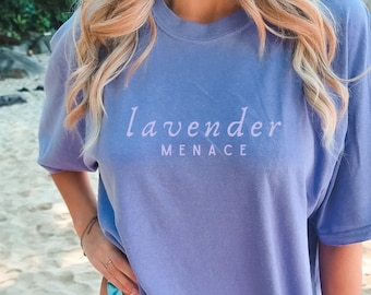 Lavender Menace Shirt, Lesbian Feminist History Tee, Minimalist Queer Apparel