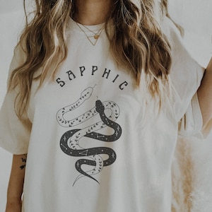 Sapphic Snake Shirt, Mystical Sapphic Snakes, Boho Celestial, Bohemian Lesbian Shirt, Dark Academia, LGBTQ Pride, WLW Tee, Comfort Colors