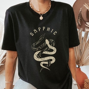 Sapphic Shirt, Mystical Sapphic Snakes, Boho Celestial, Dark Academia, Witchy Lesbian Shirt, Alternative Gay Clothing, LGBTQ Pride, WLW Tee