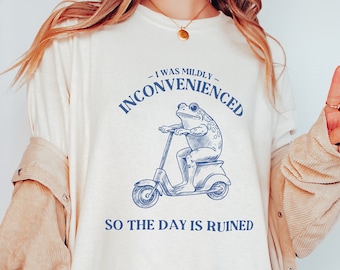 Funny Frog Scooter Shirt, Retro Graphic Tee, Weirdcore Meme Clothing