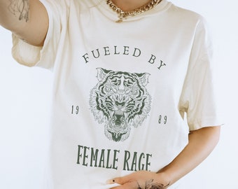 Feminist Female Rage Tiger Graphic, Comfort Colors Tee