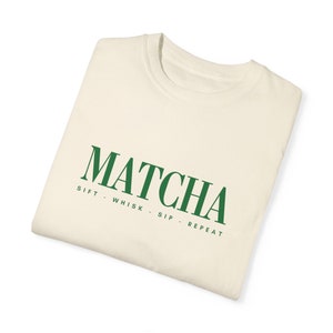 Minimalist Matcha Shirt, Sift Whisk Sip Repeat, Barista Gift, Green Tea Lover Tee image 6