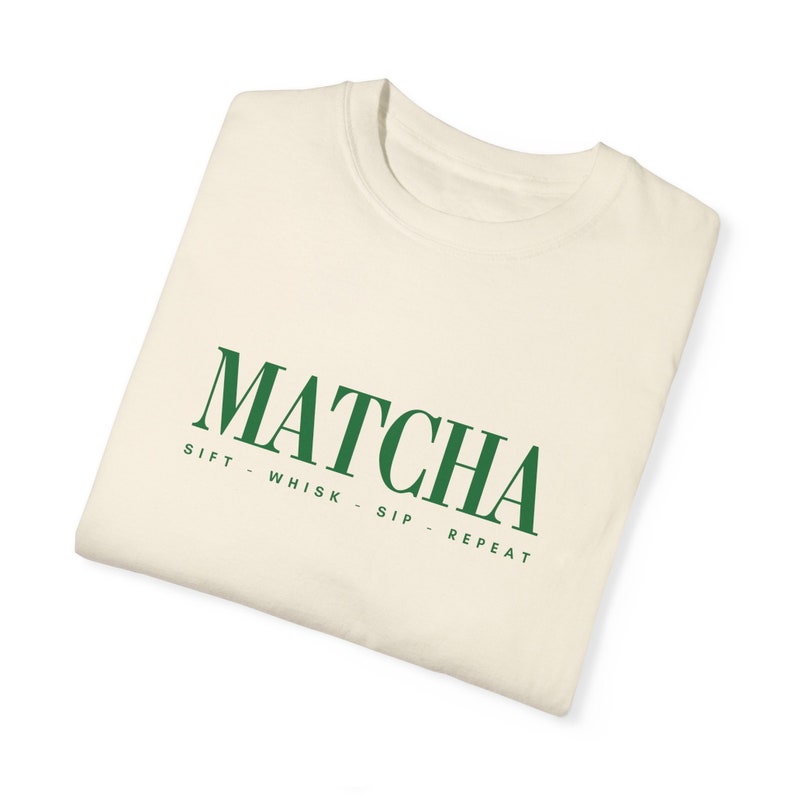 Minimalist Matcha Shirt, Sift Whisk Sip Repeat, Barista Gift, Green Tea Lover Tee image 6