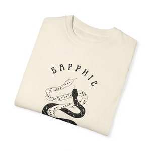 Sapphic Shirt, Witchy Lesbian Shirt, Dark Academia, Mystical Snakes Graphic, WLW Tee, LGBTQ Tshirt, Boho, Queer Alt Fashion, Witch Pride image 5