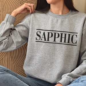 Sapphic Sweatshirt, Minimalist Lesbian Sweatshirt, WLW Shirt, LGBTQ Pride Crewneck, Queer Shirt, Gift For Lesbian, Subtle Sapphic Sweater