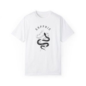 Sapphic Shirt, Witchy Lesbian Shirt, Dark Academia, Mystical Snakes Graphic, WLW Tee, LGBTQ Tshirt, Boho, Queer Alt Fashion, Witch Pride White