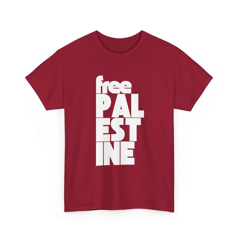 Free Palestine Shirt, Stand With Palestine, Ceasefire Now, Support Palestine, Gaza, Human Rights, Peace, Protest T-shirt, Minimalist, Unisex Cardinal Red