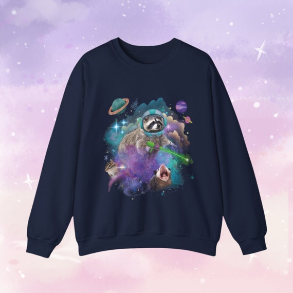 Funny Space Raccoon Sweatshirt, Weirdcore
