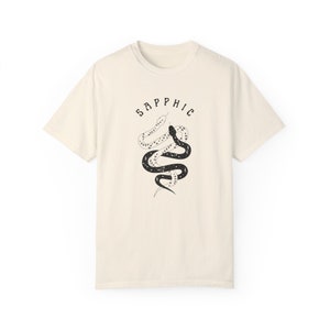 Sapphic Shirt, Witchy Lesbian Shirt, Dark Academia, Mystical Snakes Graphic, WLW Tee, LGBTQ Tshirt, Boho, Queer Alt Fashion, Witch Pride Ivory