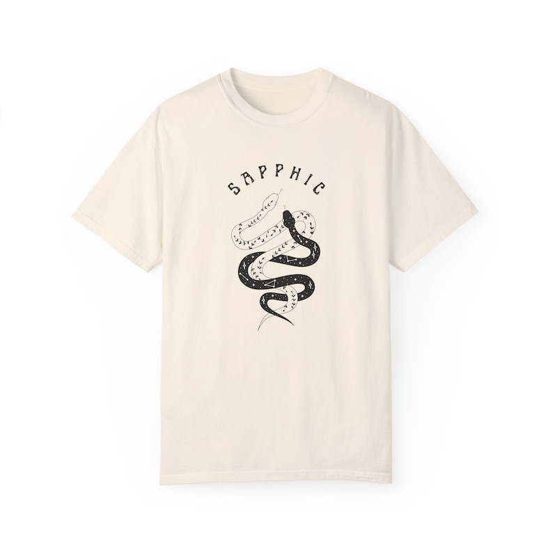 Sapphic Shirt, Witchy Lesbian Shirt, Dark Academia, Mystical Snakes Graphic, WLW Tee, LGBTQ Tshirt, Boho, Queer Alt Fashion, Witch Pride Ivory