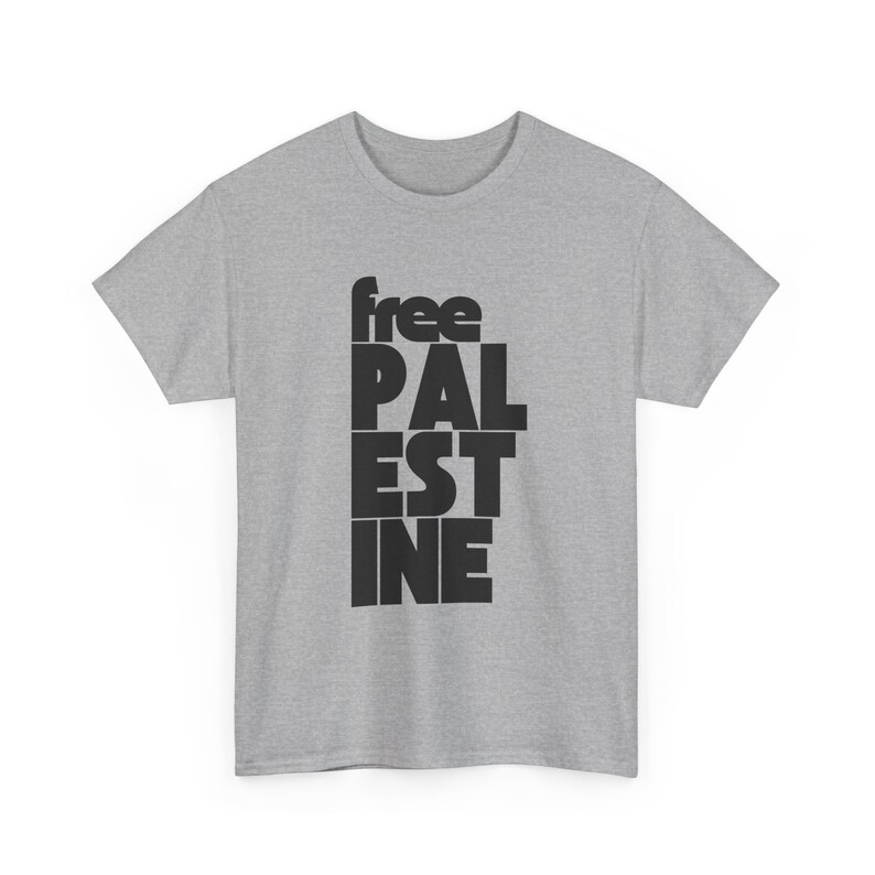 Free Palestine Shirt, Stand With Palestine, Ceasefire Now, Support Palestine, Gaza, Human Rights, Peace, Protest T-shirt, Minimalist, Unisex Sport Grey