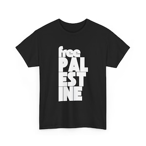 Free Palestine Shirt, Stand With Palestine, Ceasefire Now, Support Palestine, Gaza, Human Rights, Peace, Protest T-shirt, Minimalist, Unisex Black