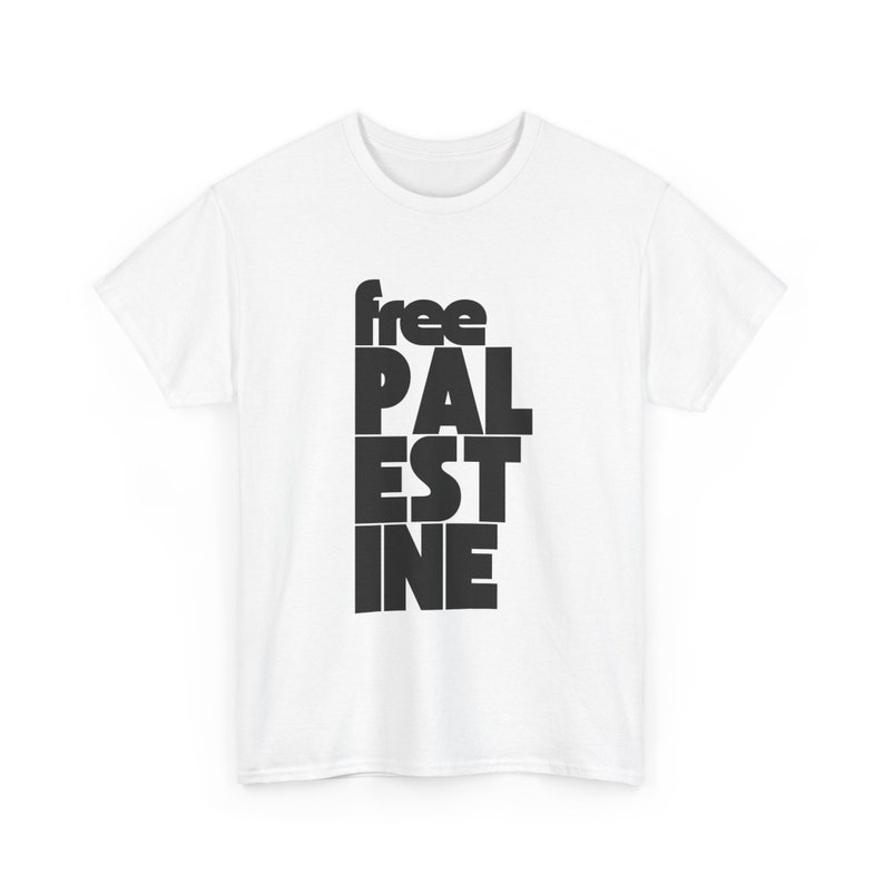 Free Palestine Shirt, Stand With Palestine, Ceasefire Now, Support Palestine, Gaza, Human Rights, Peace, Protest T-shirt, Minimalist, Unisex White