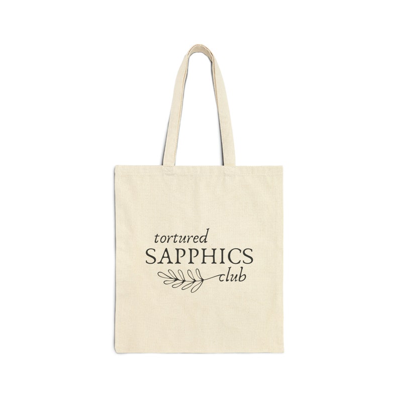 Tortured Sapphics Club Tote Bag, Subtle Lesbian WLW Pride Canvas Bag image 2