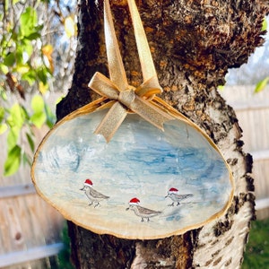 Handpainted Seashell Ornament Trinket Dish, Real Clamshell From Beach ...