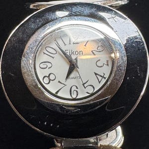 Fikon Designer Ladies Watch - Silver Open Link Bracelet | White Dial | Modernist Design | Quartz Movement
