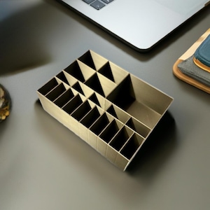 Cable Charger Storage Box with Lid | Cord Management Organizer | Power Adapter Tidy Box | Modern Tech Accessory Container