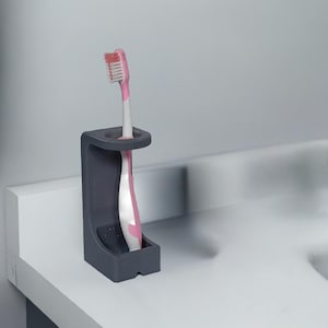 Toothbrush Holder with Drainage | Wall Mount Bathroom Organizer | Modern Toothbrush Stand | Self-Draining Toothbrush Rack | Minimalist