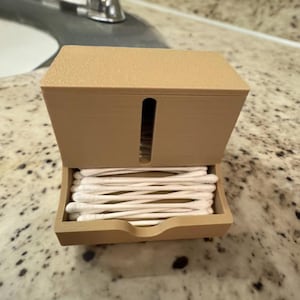 Q-Tip Dispenser | Cotton Swab Holder | Bathroom Organizer | Modern Vanity Storage | Minimalist Bathroom Accessory | Makeup Organization