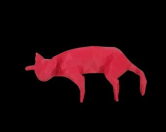 Low Poly Sleepy Cat Figurine | Modern Cat Sculpture | Minimalist Pet Decor | Cat Lover Gift | 3D Printed Art | Piano Keyboard Decor | Desk