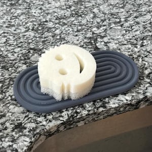 Sponge Holder for Kitchen | Soap Dish - Dish Scrubber Tray- Draining Tray for Sponges, Scrubbers, and Soap, Keeps Counters Dry and Organized