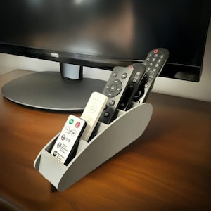 Modern Remote Control Organizer | 5-Compartment TV Remote Holder | Media Center Storage | Living Room Organizer | Couch Caddy