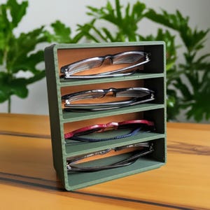 Multi-Slot Eyeglass Organizer | Glasses Storage Stand | 5-Tier Eyewear Display | Sunglasses Holder | Desktop Glasses Rack
