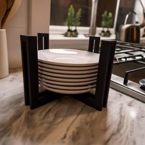 Modern Plate Display Stand | Decorative Plate Holder | Kitchen Tableware Rack | Dinner Plate Stand | Adjustable Dish Rack