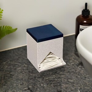 Large Cotton Swab Dispenser | Modern Q-tip Storage Container | Bathroom Vanity Organizer | Sleek Home Accessory Box