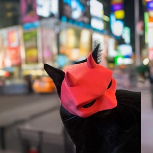 Devil Cat Mask | Pet Costume | Halloween Cat Outfit | Superhero Cosplay Mask | Funny Cat Accessories | Costume for Cats | Kitty Dress Up
